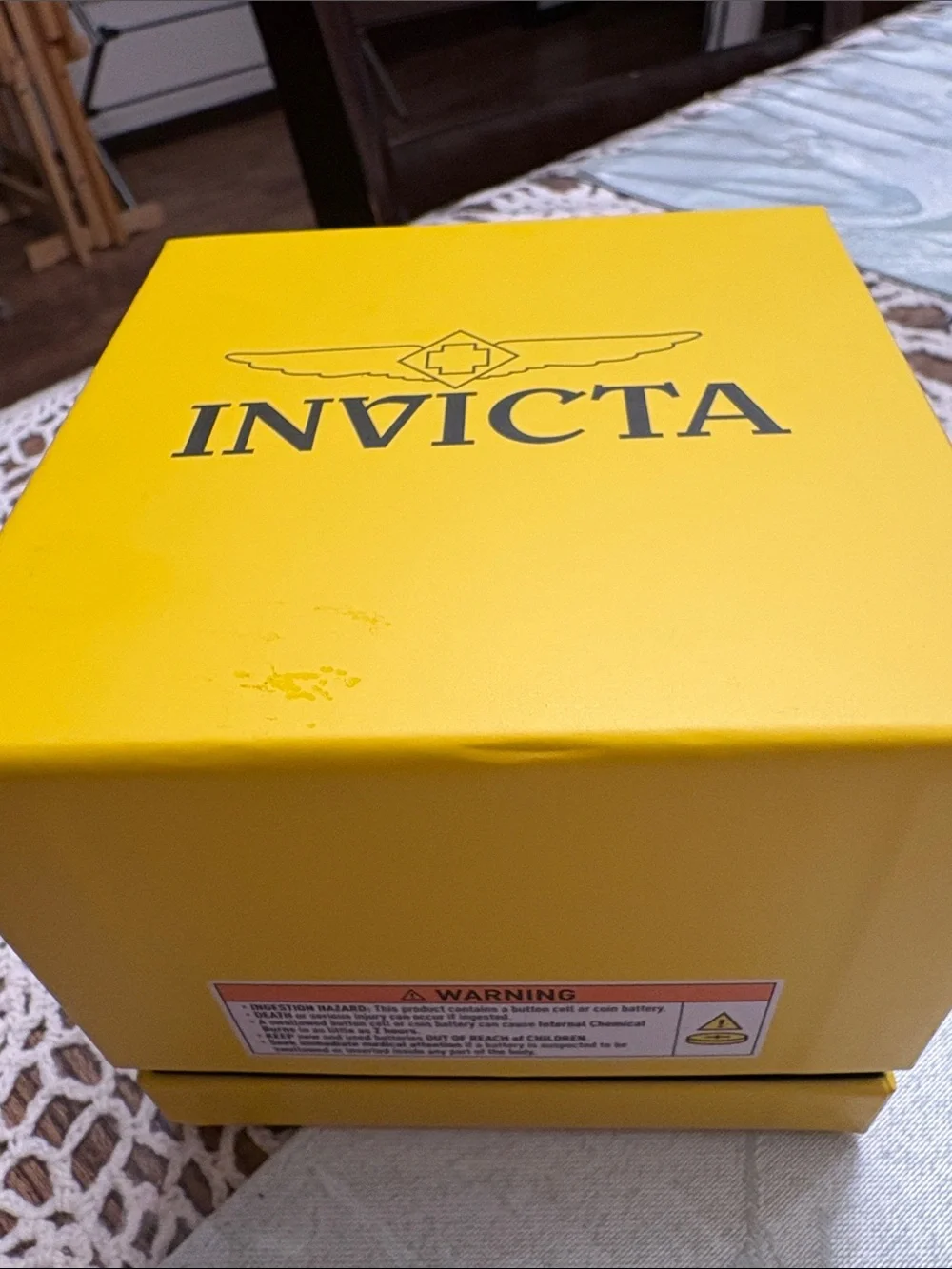 Invicta Gold-Tone Digital Square LCD Watch with Metal Bracelet